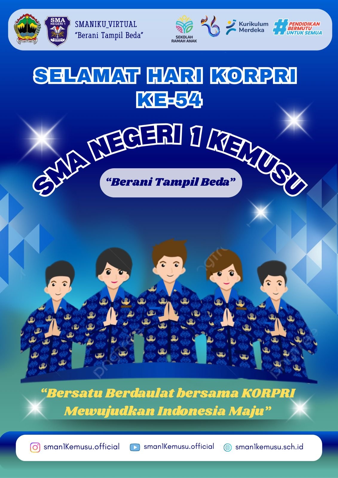 SMAN 1 Kemusu Gelar Upacara Peringatan Hari KORPRI ke-54: Meneguhkan Semangat "Bersatu Berdaulat Bersama KORPRI Mewujudkan Indonesia Maju"