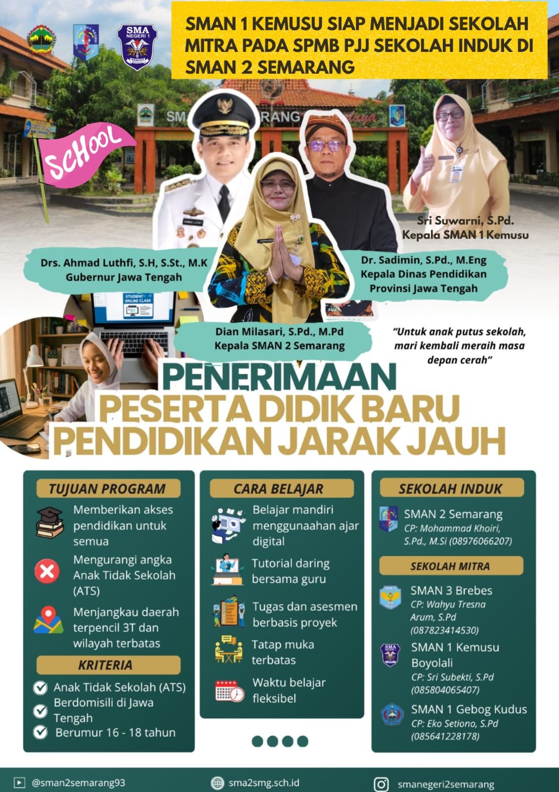 Penerimaan Peserta Didik Baru Pendidikan Jarak Jauh (PJJ) Tahun Ajaran 2026/2027