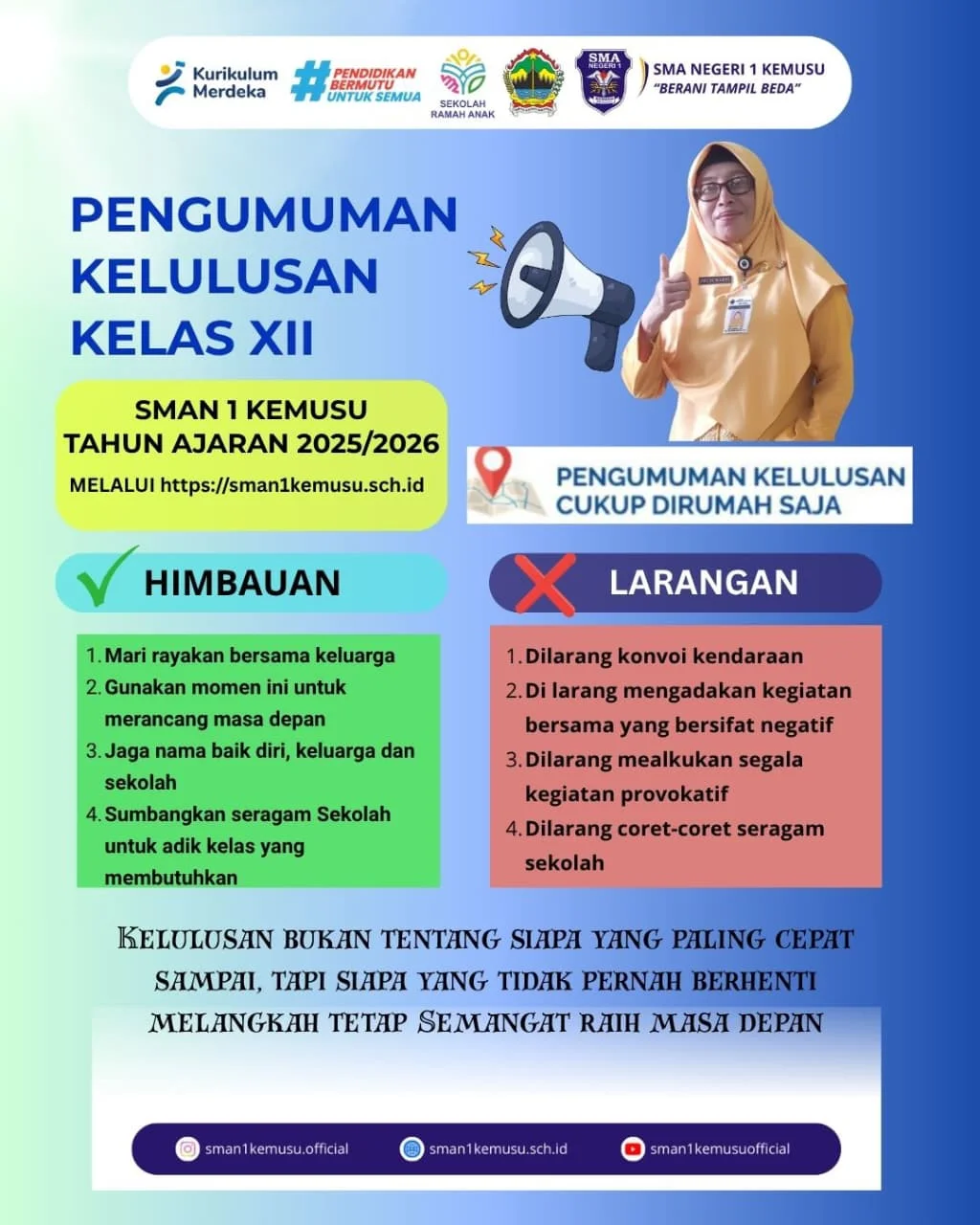 Pengumuman Kelulusan Kelas XII Tahun Ajaran 2025/2026