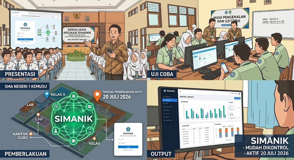 Sambut Tahun Ajaran Baru 2026/2027, SMA Negeri 1 Kemusu Luncurkan Aplikasi "SIMANIK" untuk Permudah Kontrol Absensi Siswa Sambut Tahun Ajaran Baru 2026/2027, SMA Negeri 1 Kemusu Luncurkan Aplikasi "SIMANIK" untuk Permudah Kontrol Absensi Siswa
