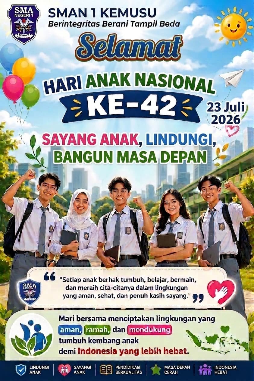 Upacara Peringatan Hari Anak Nasional Ke-42 Tahun 2026 di SMA Negeri 1 Kemusu