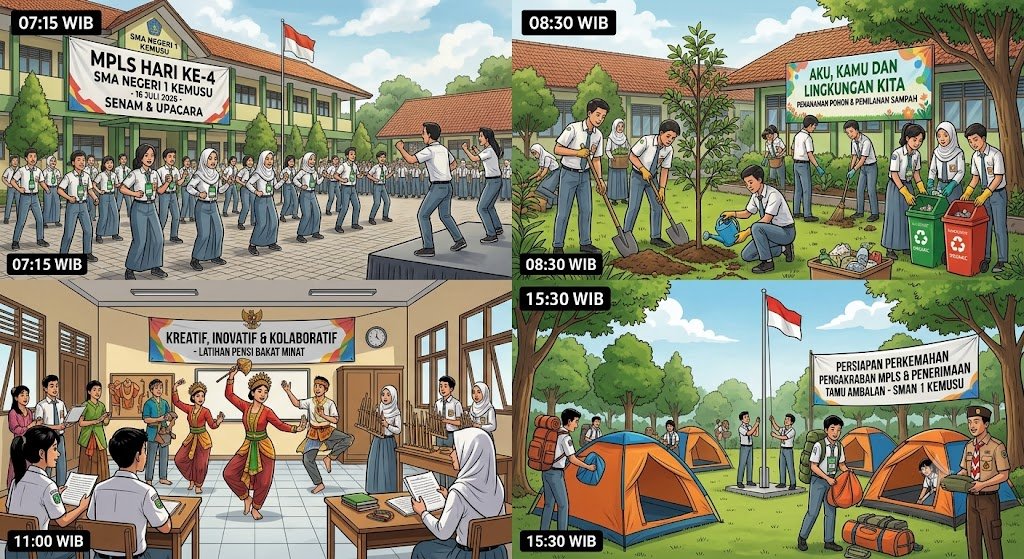 Membangun Karakter Asri dan Kreatif, Hari Keempat MPLS SMA Negeri 1 Kemusu Berlangsung Meriah dan Peduli Lingkungan Membangun Karakter Asri dan Kreatif, Hari Keempat MPLS SMA Negeri 1 Kemusu Berlangsung Meriah dan Peduli Lingkungan